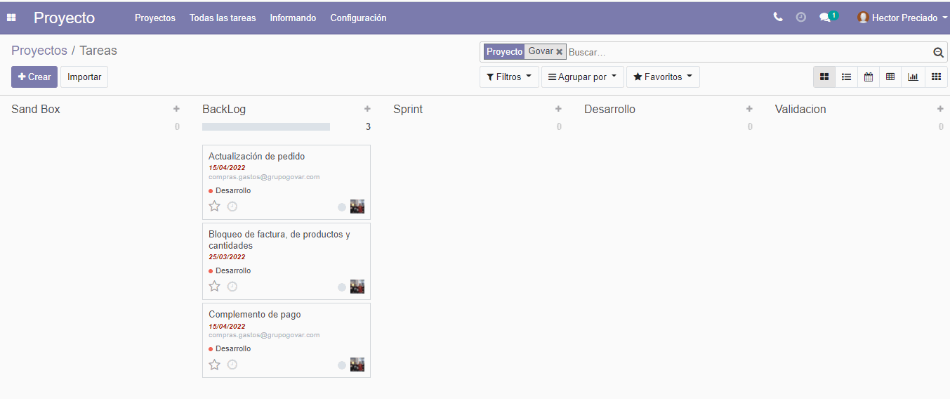 Odoo - Prueba 1 de tres columnas